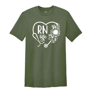 RN Life T-Shirt, Registered Nurse Shirt, Nurse Week, Registered Nurse Apparel, Nurse Gifts, Nurse Week Outfit