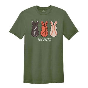 Easter Peeps Sports Shirt, My Peeps Shirt, Soccer Ball Easter Shirt, Basketball Easter Shirt, Cute Bunny Balls Shirt