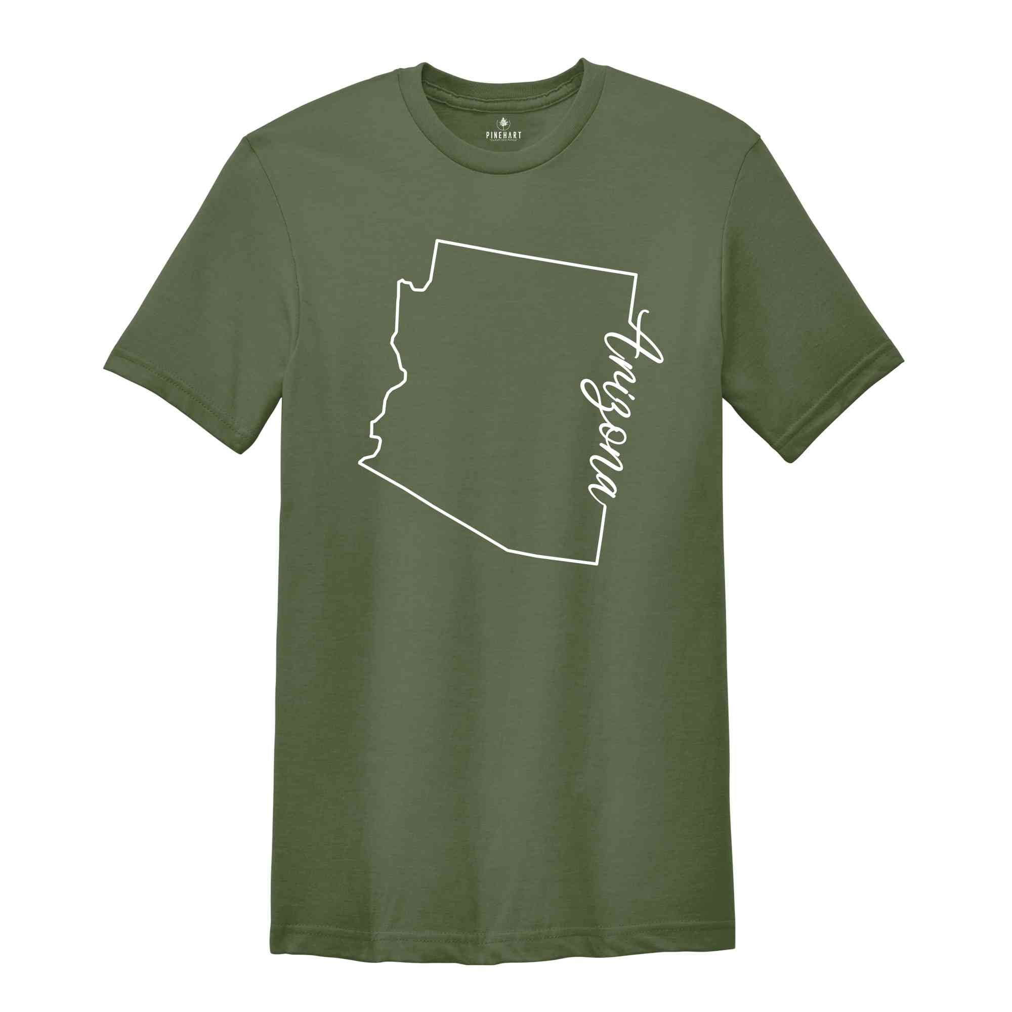 Arizona State Shirt, The USA State Shirt, Arizona USA Shirt, Arizona Map Outline Shirt, US Outline Shirt, United States Shirt