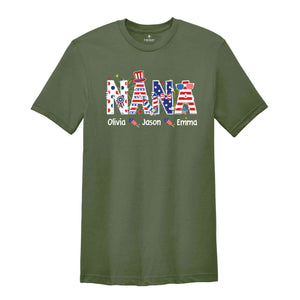 Custom Nana Shirt, Independence Day Shirt, Custom 4th Of July Shirt, Republican Shirt, Custom Names, Gift For Nana, Personalized Nana Shirt