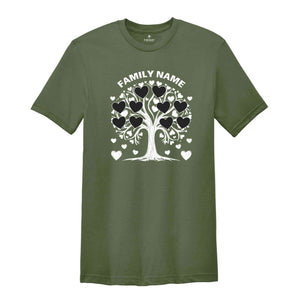 Custom Family Tree Shirt, Trendy Family Shirt, Cute Tree Shirt, Gift For Grandma, Family Tree Shirt, Hearts Shirt