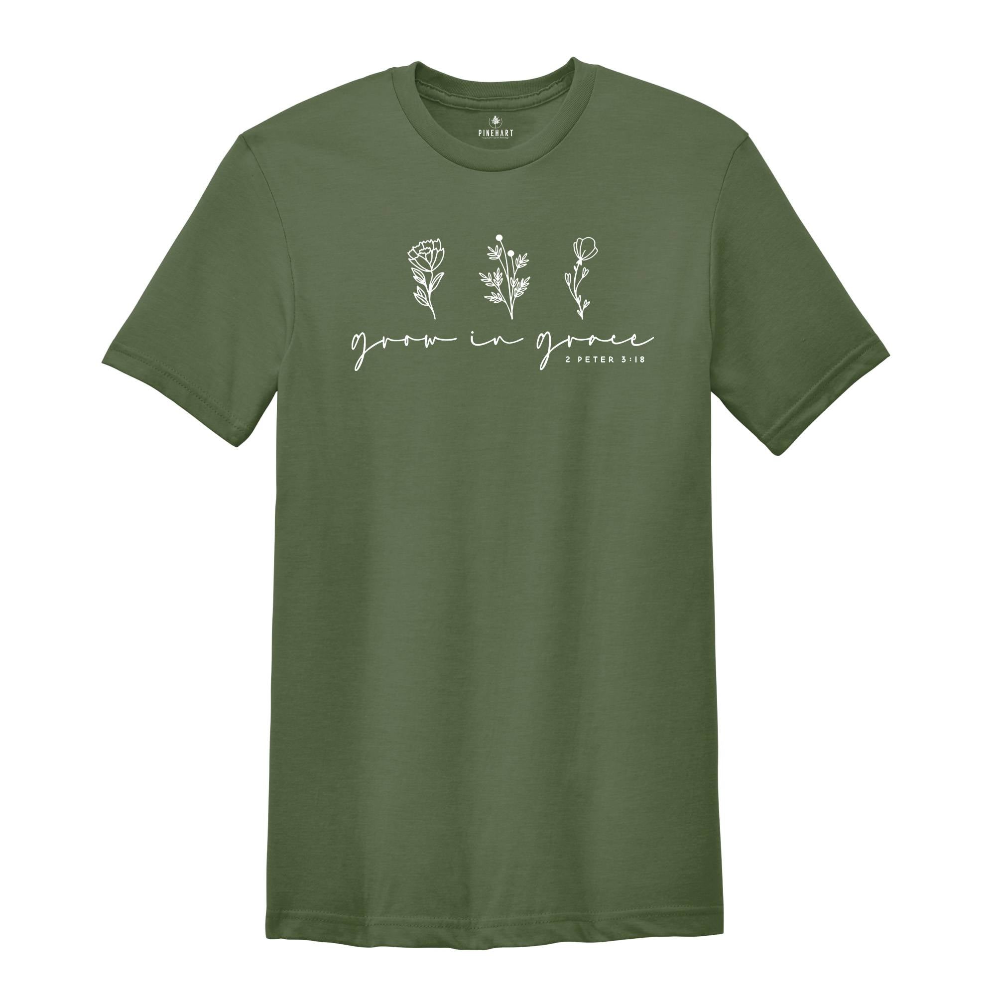 Grow in Grace Shirt, Grace Shirt, Grace Shirt For Women, Grow With Grace Shirt, Christian Shirt, Bible Shirt, Gifts For Her Christmas Shirt