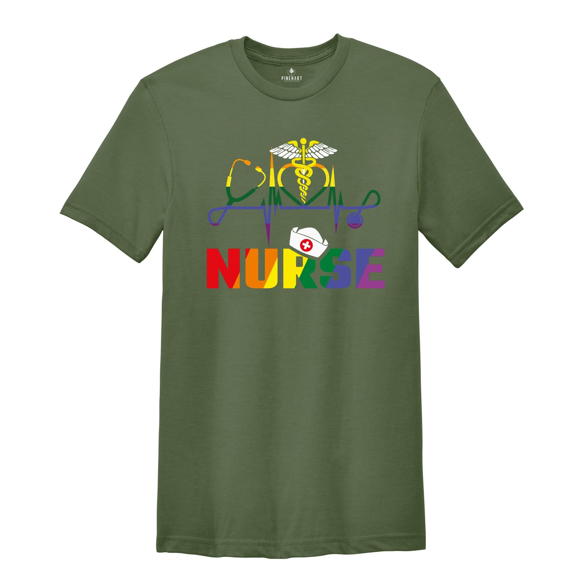 Nurse LGBTQ Gay Pride Rainbow T-shirt, Lgbt Nurse Gift, Gay Pride Tee, Lesbian Shirt, Gay Shirt, Transexual Shirt, Nurse Apparel