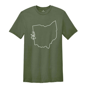 Ohio State Shirt, The USA State Shirt, Ohio USA Shirt, Ohio Map Outline Shirt, US Outline Shirt, United States Shirt