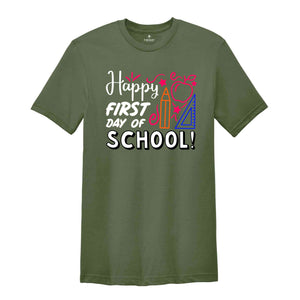 Happy First Day of School Teacher Shirt, Back to School Shirt for Teachers, Teacher Shirt Back to School Shirt Teacher Gift