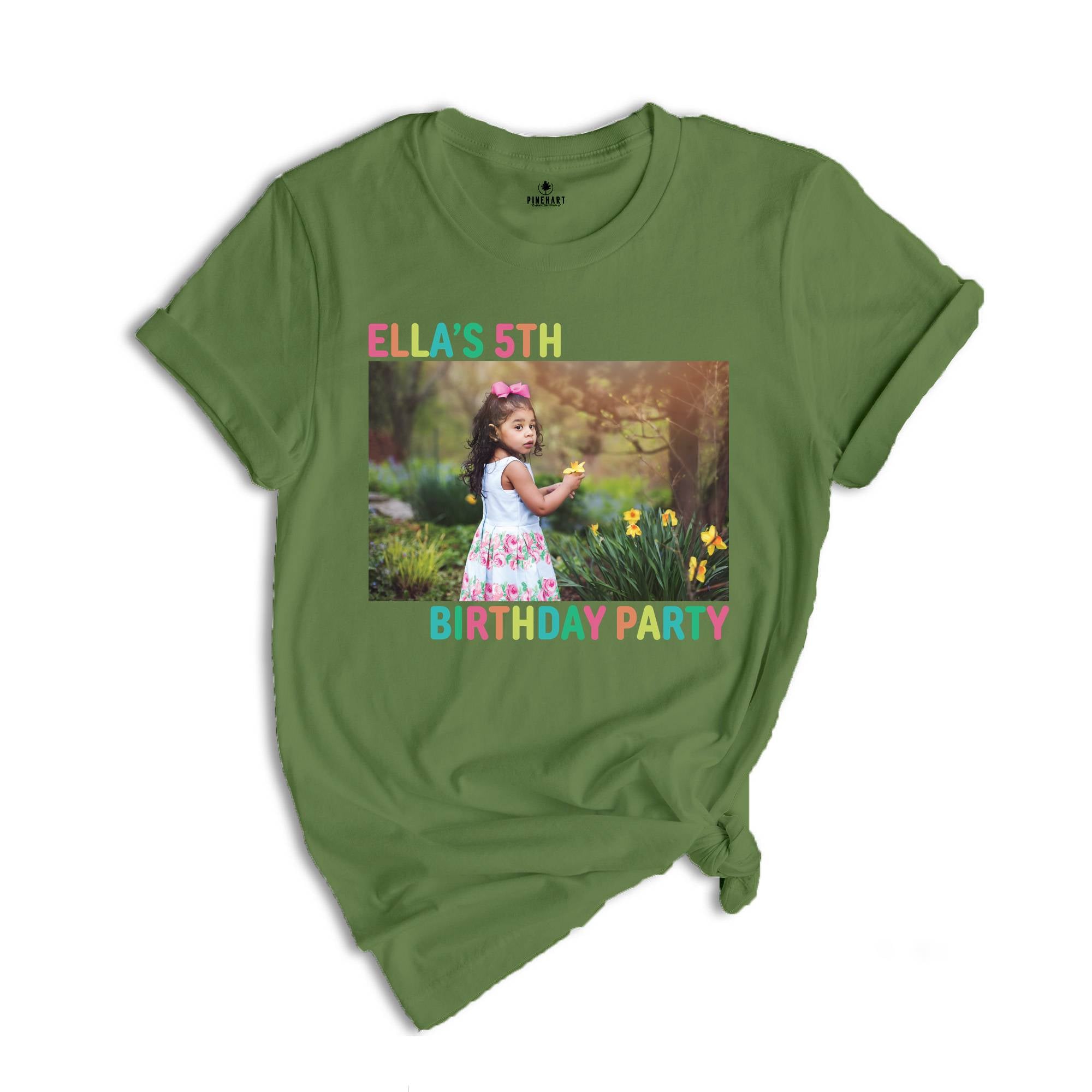 Custom Birthday Photo Shirt, Personalized Birthday Picture Shirt, Custom Text Shirt, Bday Party Shirt, Photo Matching Shirt, Custom Shirt