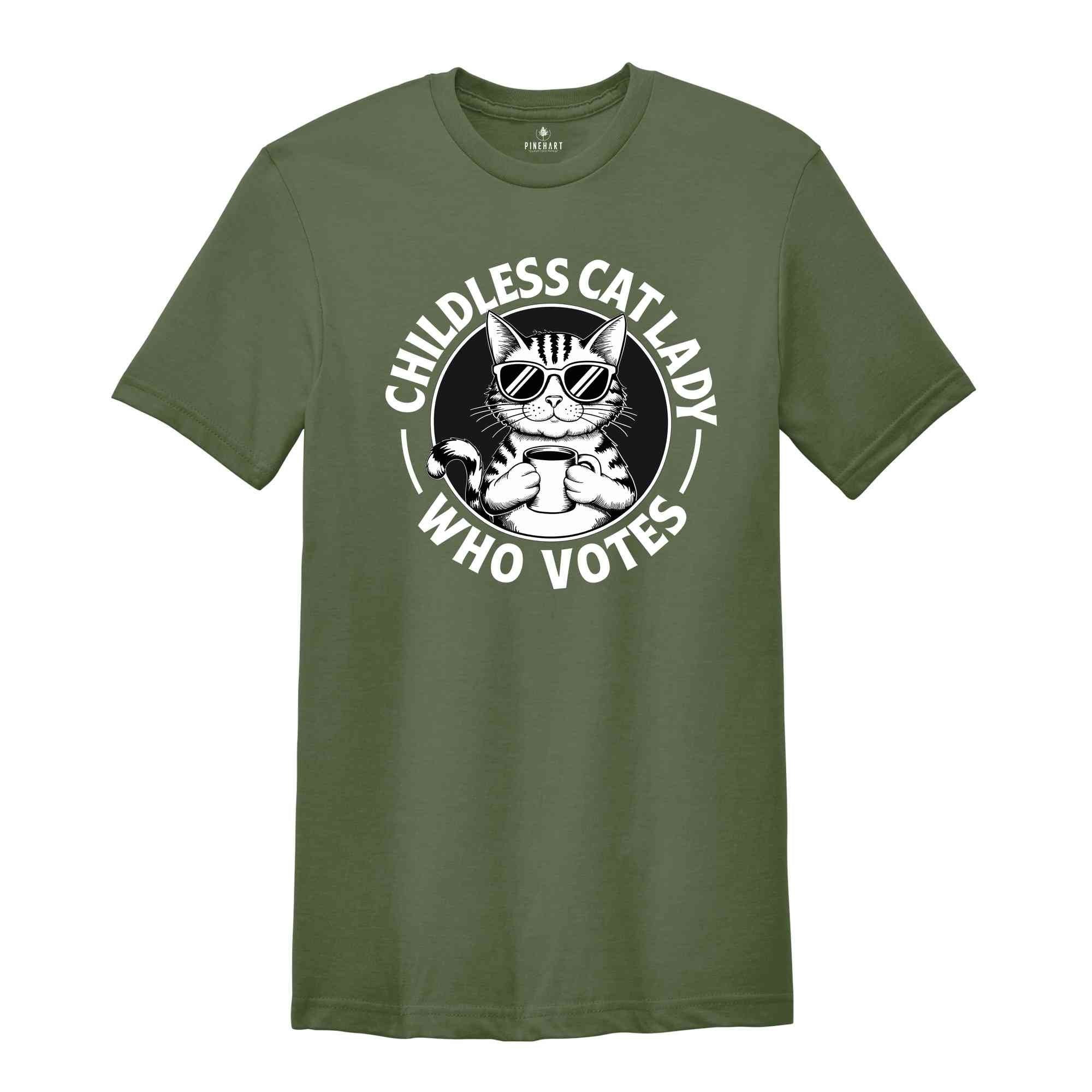 Childless Cat Lady Who Votes Shirt, 2024 Election shirt, Vote Shirt, Funny Democratic Gift, Funny Cat Shirt, Vote For Kamala Harris