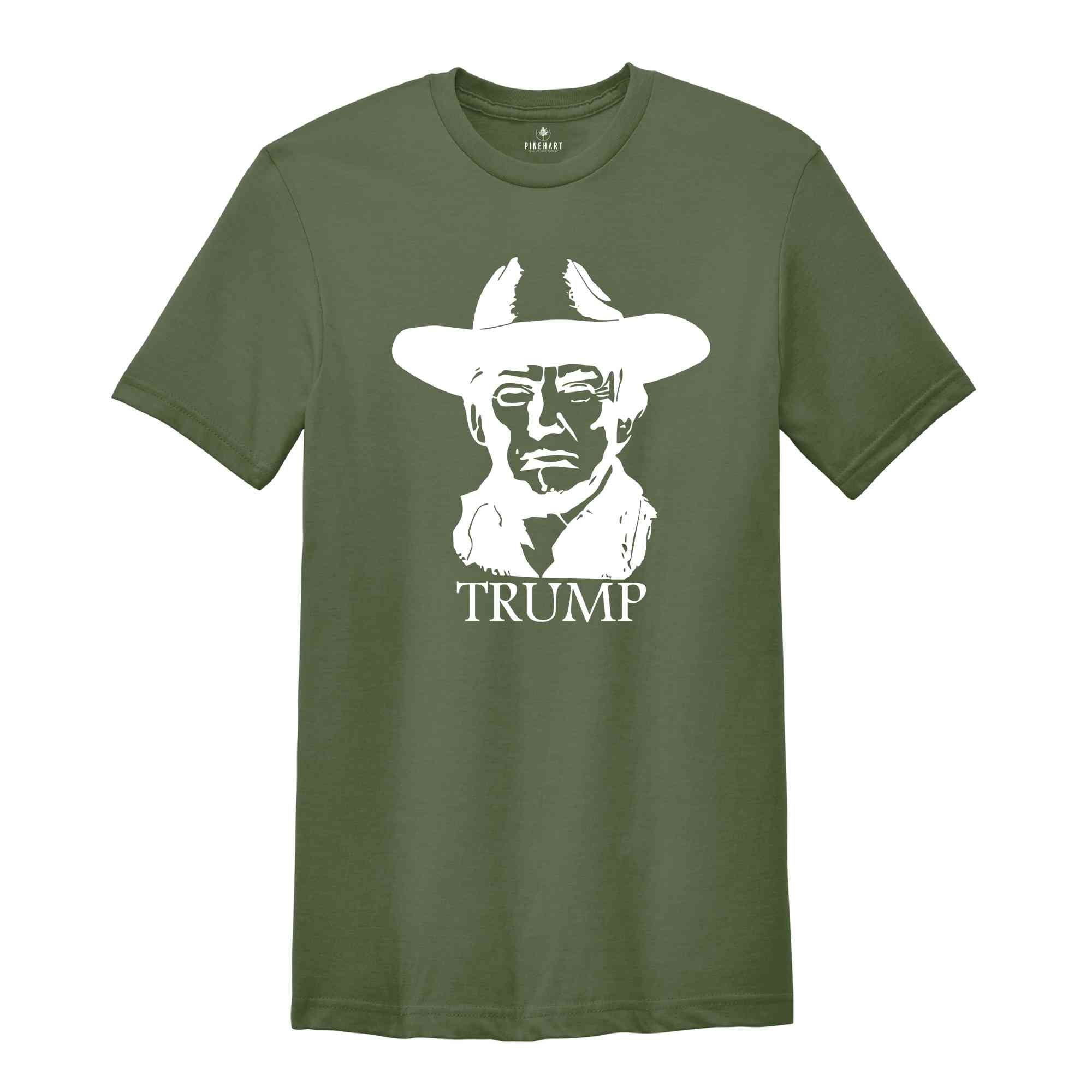 Trump Cowboy Shirt, Western Donald Trump, Cowboy Trump Shirt, MAGA Shirt, Election 2024 Shirt, Funny Conservative Shirt, President Shirt