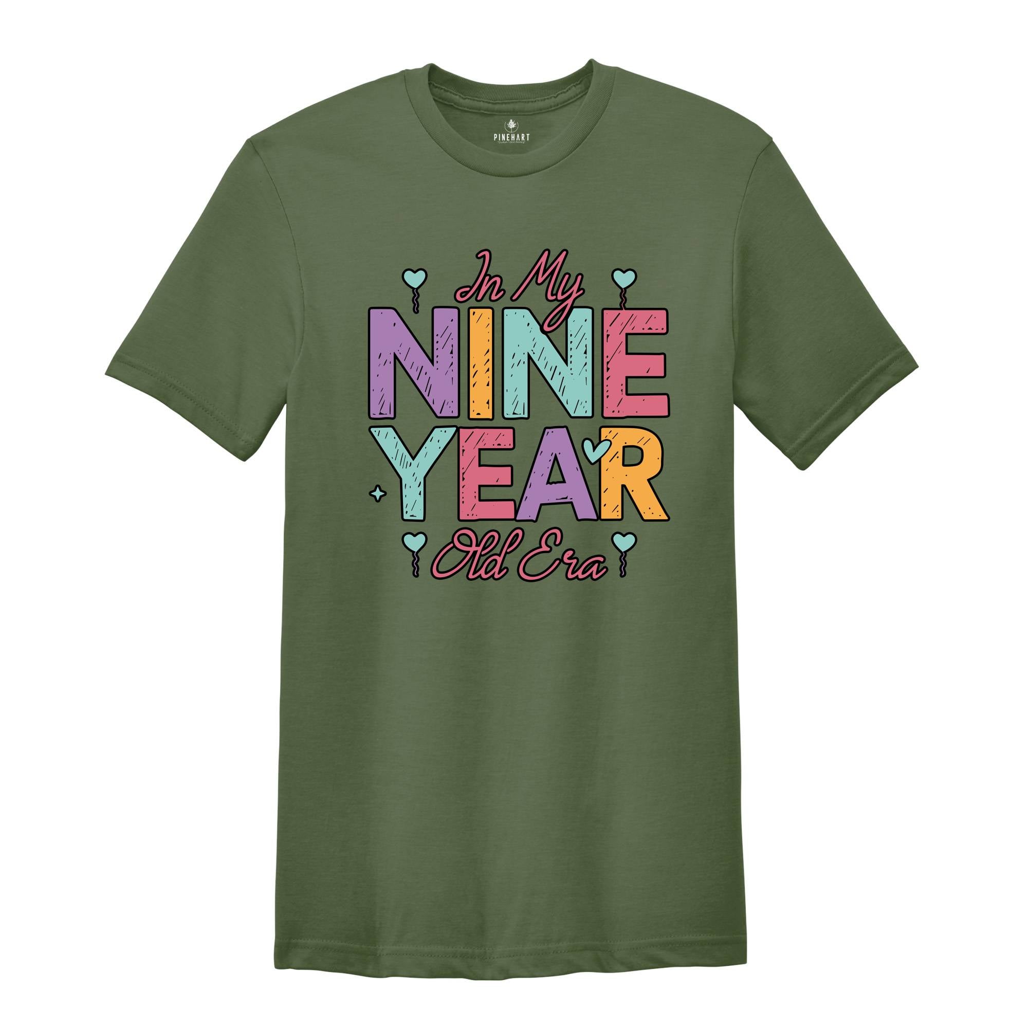 In My Nine Year Old Era T-Shirt, Girls Birthday Party, Ninth Birthday Shirt, Birthday Girl Party, Birthday Shirt