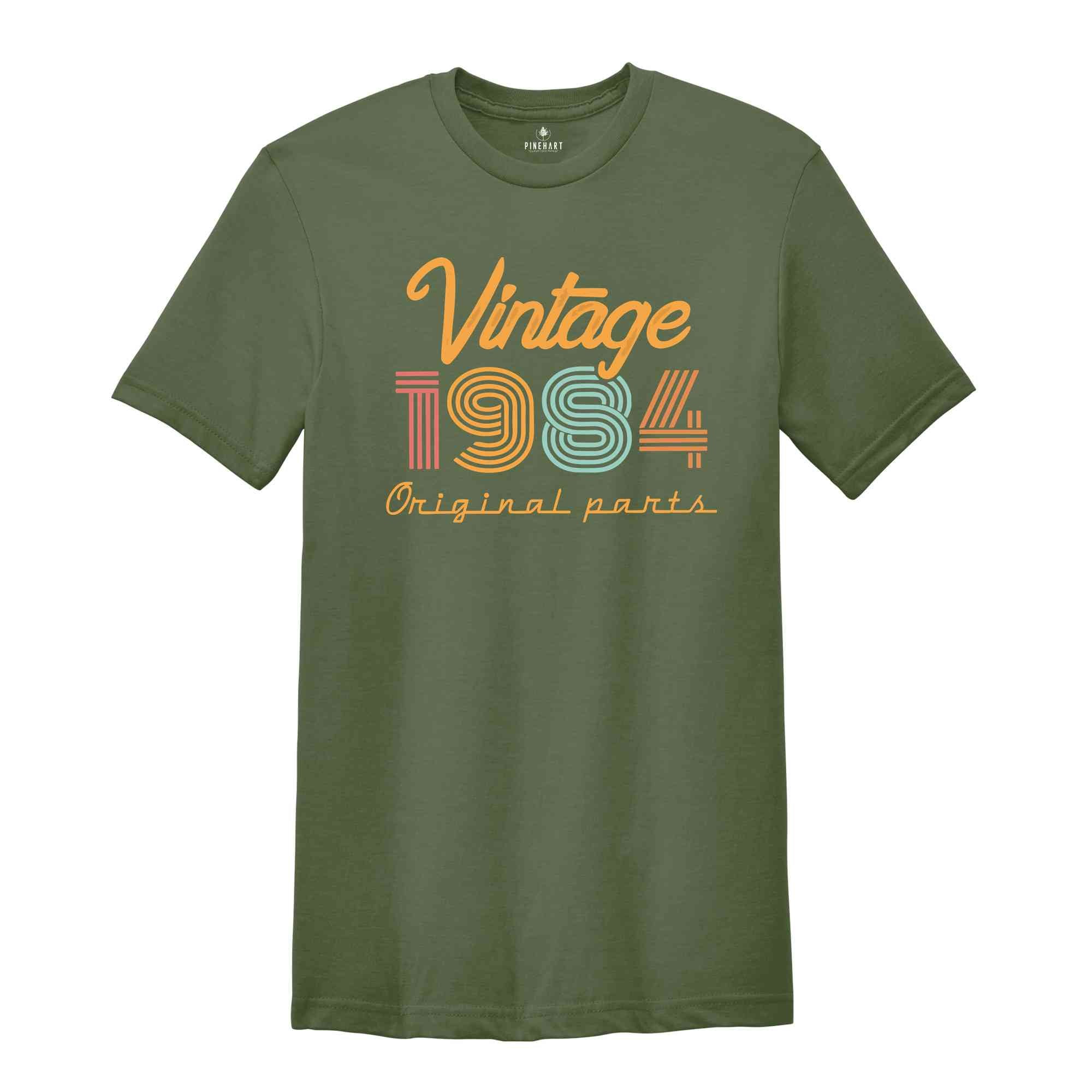 Vintage 1984 Original Parts Shirt, 40th Birthday Shirt, Vintage Mom Shirt, 40th Birthday Gift, 40th Birthday Shirt, Retro Age Shirt