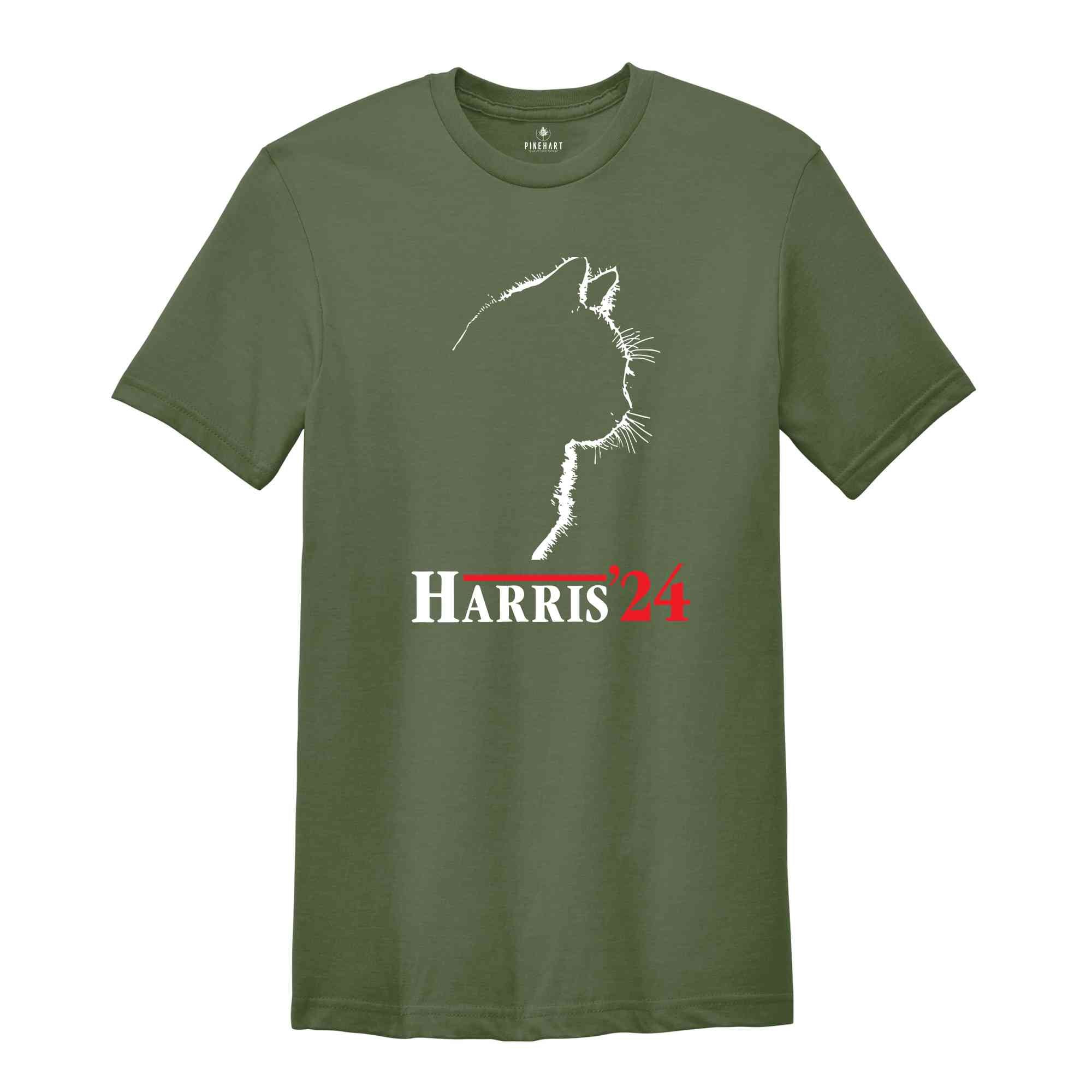 Harris 2024 Cat T-Shirt, Kamala Harris Shirt, Kamala Harris Tee, Elections Gifts, Kamala For The People Shirt