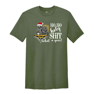 Ho Ho Holy Shit What a Year Shirt, Christmas Skeleton Shirt, Christmas Gift, Hot Coffee Skeleton, Coffee Shirt, Skeleton Tee, Christmas Tee