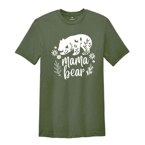 Mama Bear Shirt, Wild Animal Shirt, Gift For Mom, Flower Shirt, Bear Shirt, Floral Bear Shirt, Animal Shirt