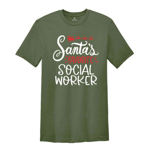 Santa's Favorite Social Worker Shirt, Christmas Shirt, Holiday Shirt, Xmas Party Tee, Future Social Worker Tee, Xmas Gift