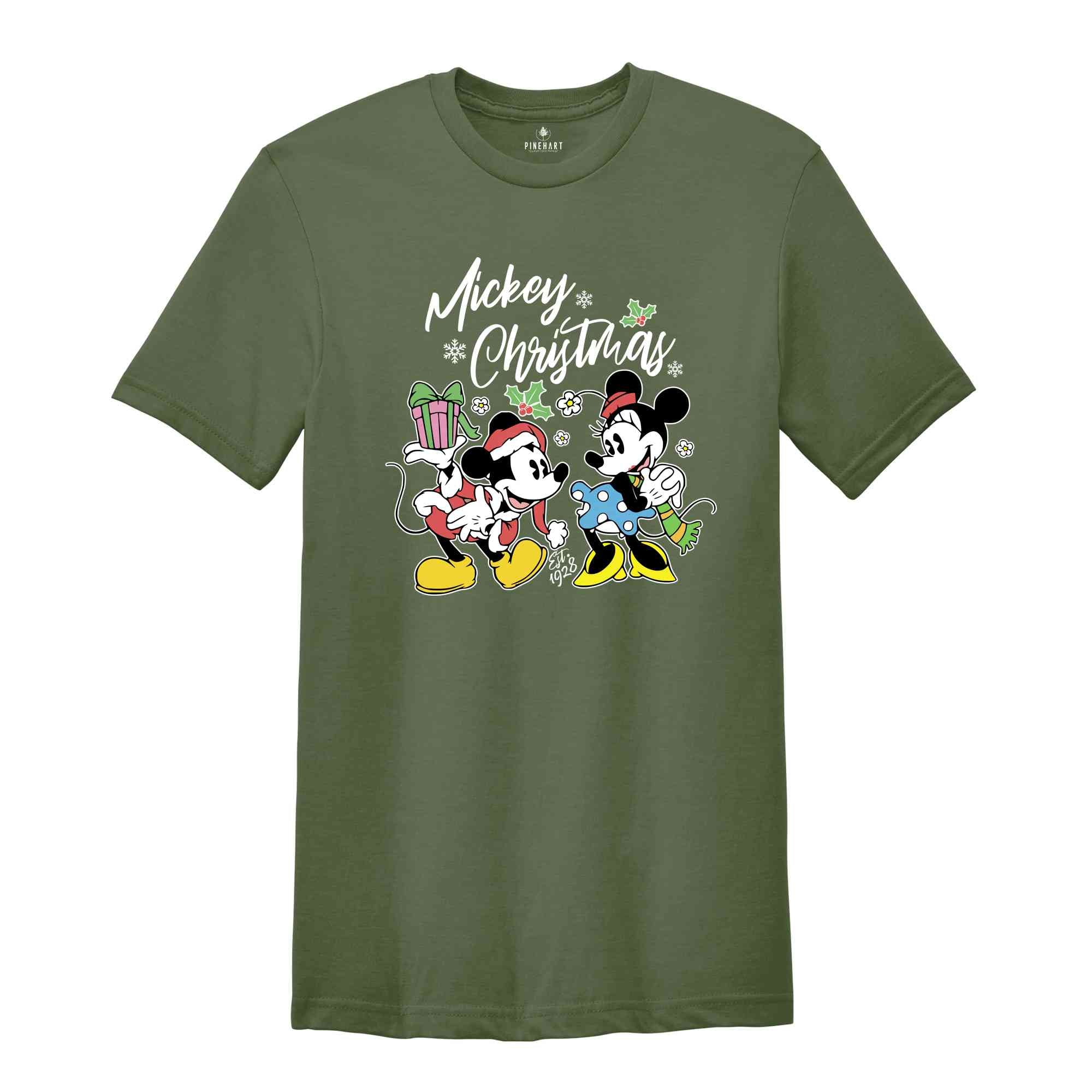 Mickey Christmas Shirt, Mickey Mouse Shirt, Mickey And Minnie Christmas Shirt, Christmas Couple Shirt, Mickey Family Shirt