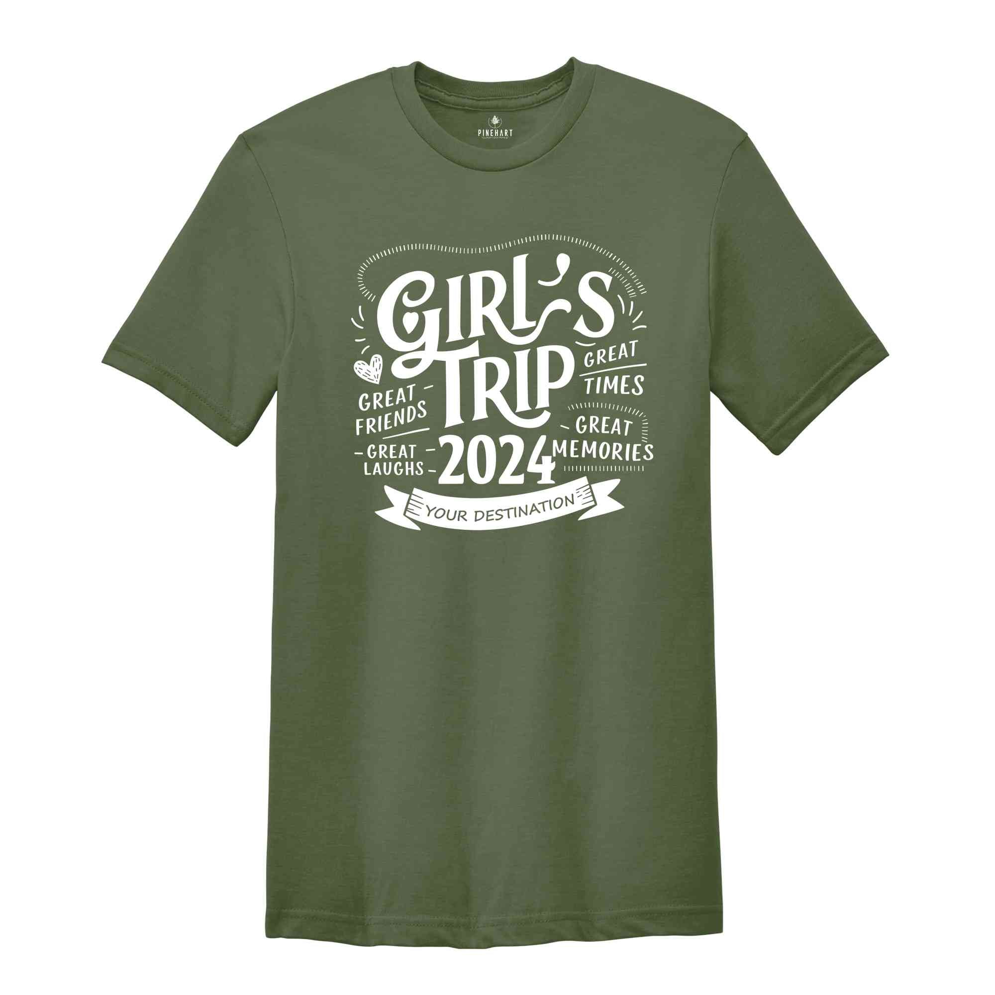 Custom Girls Trip 2024 Shirt, Girls Trip Shirt, Girls Vacation Tee, Girls Weekend Trip Shirt, Besties Trip