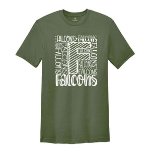 Team Mascot T-Shirt, Falcons Team Shirt, Falcons Team Spirit Tee, Falcons Fan Gift, Falcons School Shirt, Falcons School Spirit