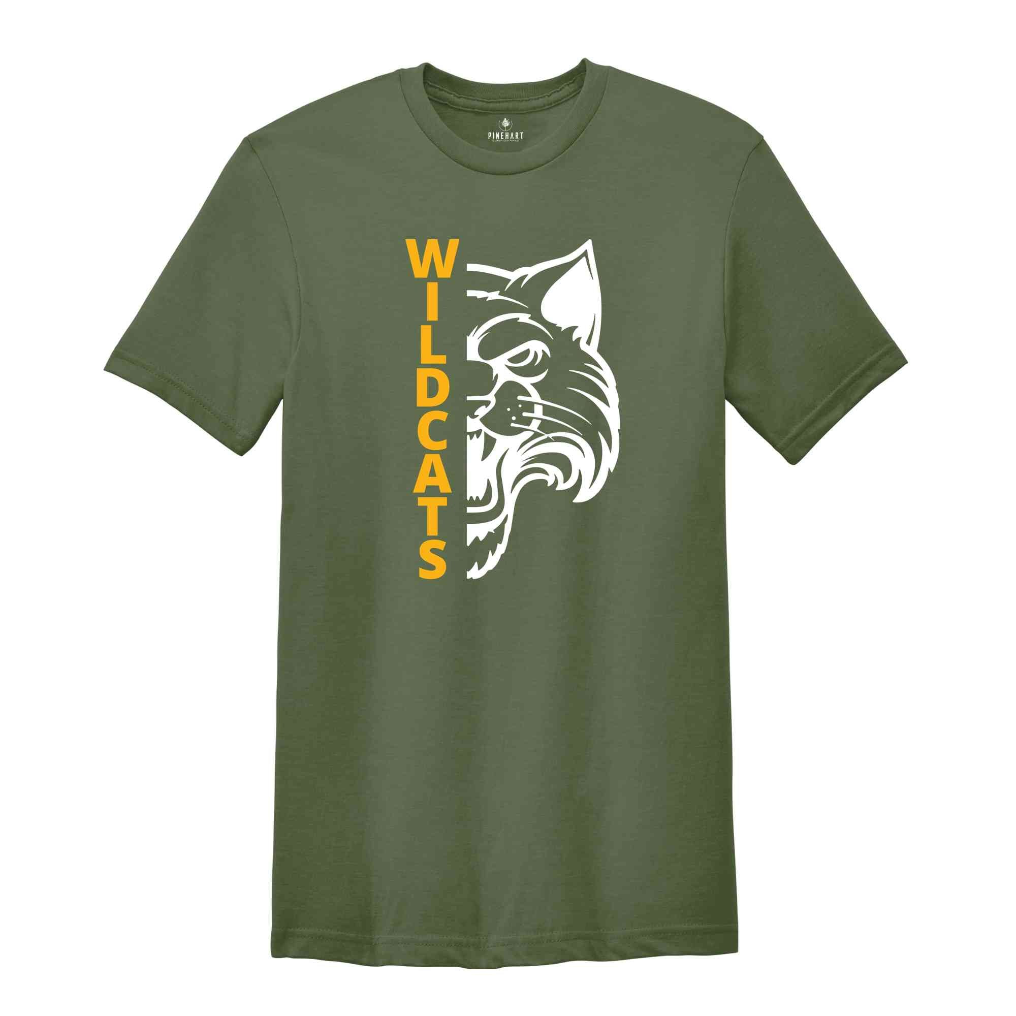 Wildcats Shirt, Wildcat Shirt, Custom School Name Shirt, Sports Team Shirt, Mascot Shirt, School Sports Team Shirt, School Shirt, Team Shirt