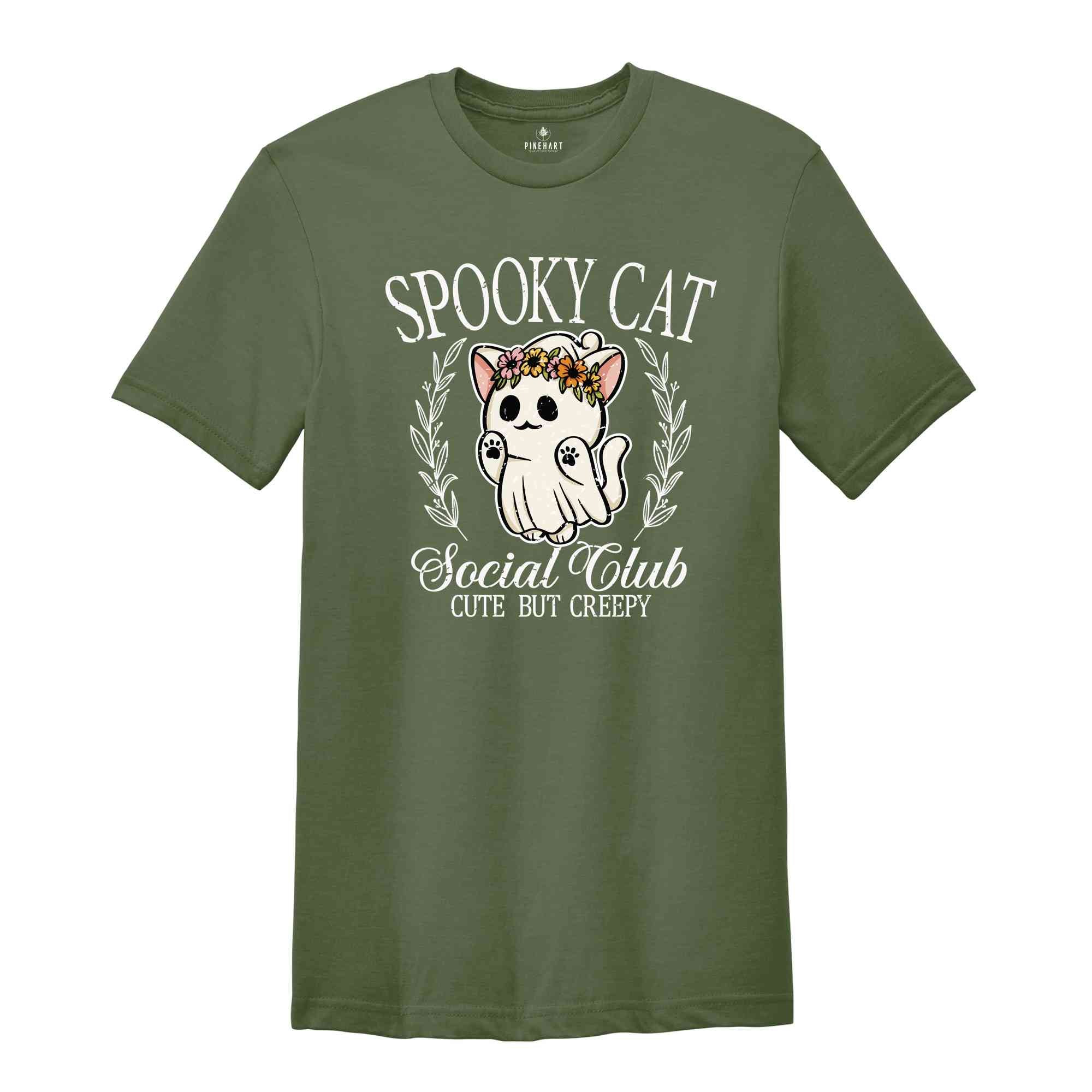 Spooky Cat Social Club Cute But Creepy Shirt, Halloween Cat Shirt, Retro Cat Shirt, Retro Halloween Shirt, Cat Social Club Shirt