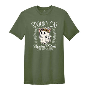 Spooky Cat Social Club Cute But Creepy Shirt, Halloween Cat Shirt, Retro Cat Shirt, Retro Halloween Shirt, Cat Social Club Shirt