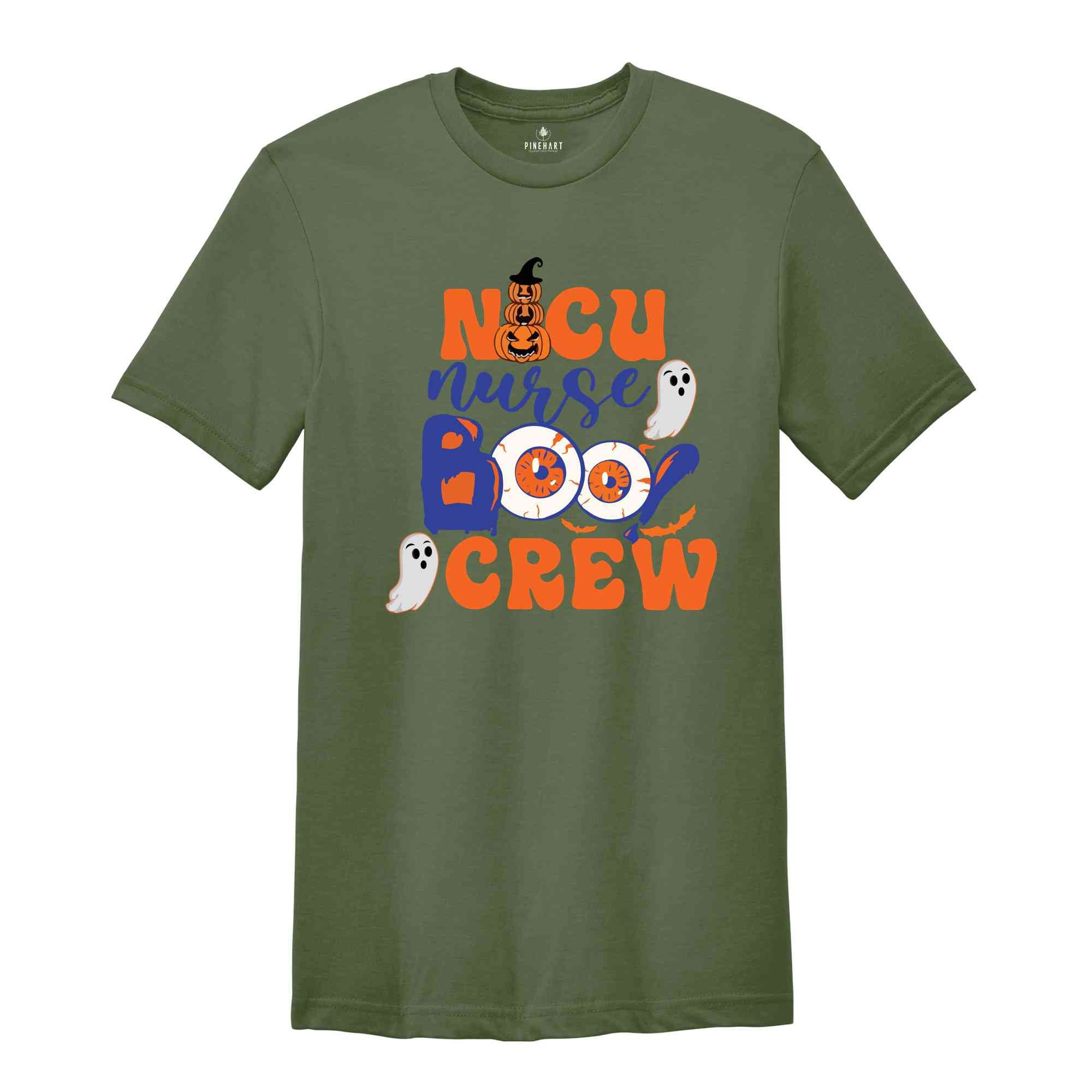 Spooky Neonatal Intensive Care Unit Nurse Gifts For Halloween, NICU Boo Crew Shirt, Halloween NICU Nurse Shirt