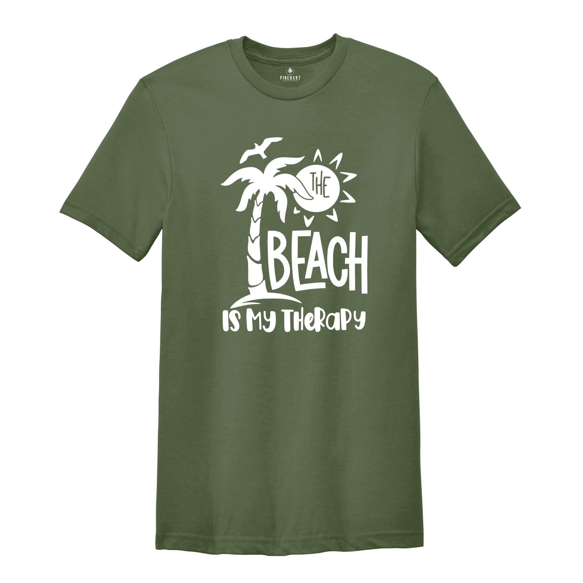 The Beach is My Therapy T-Shirt,Vacation Shirt, Summer TShirt, Funny Summer Shirt, Summer Vacation Shirt, Family Summer Shirt