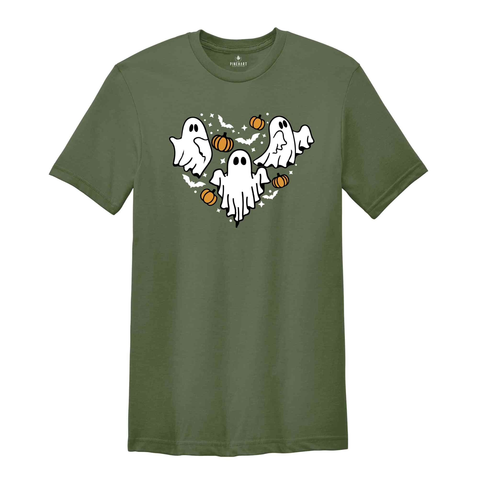 Ghost Heart Shirt, Spooky Season Shirt, Halloween Shirt, Scary Ghost Shirt, Cute Halloween Shirt, Boo Shirt, Funny Halloween Shirt