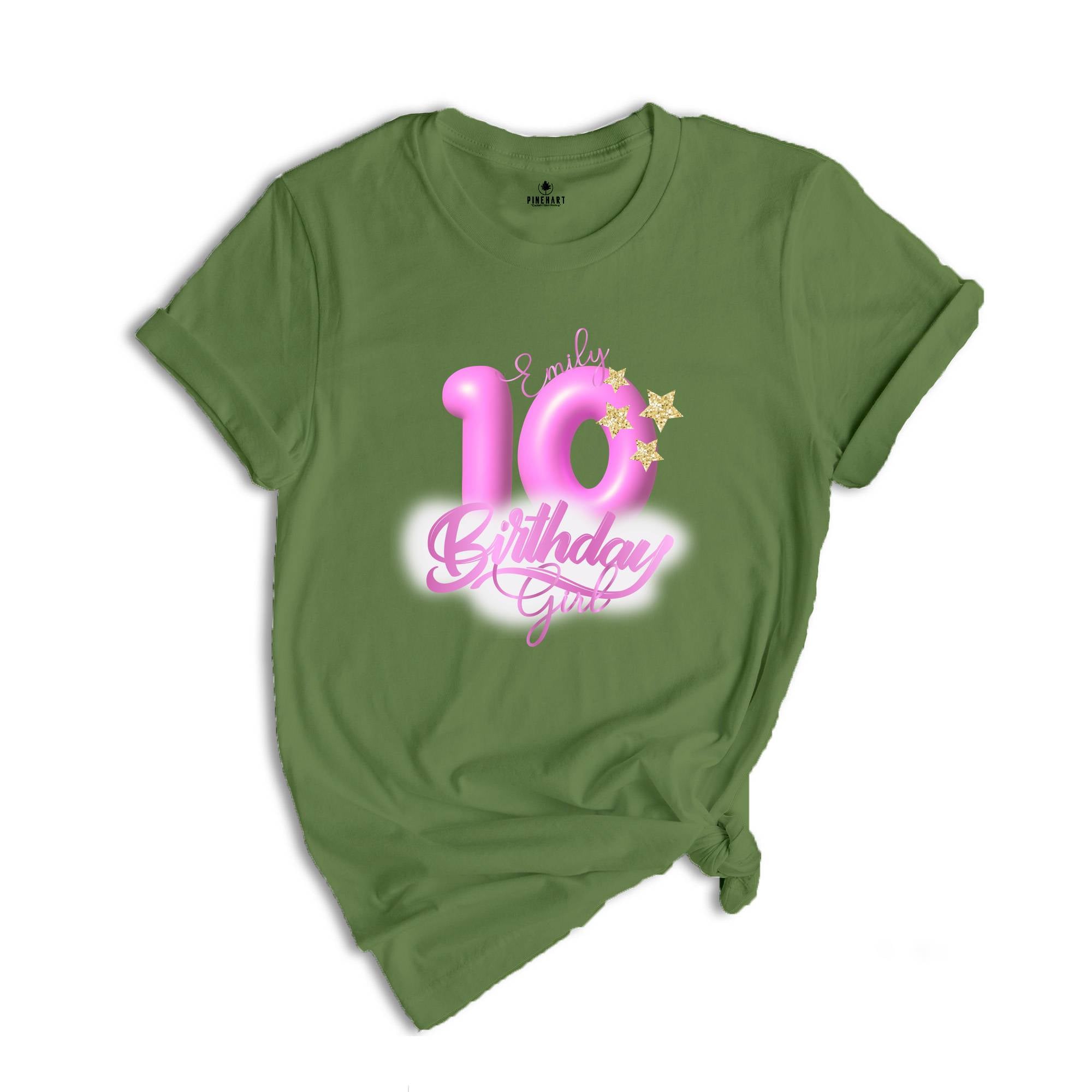 Personalized Birthday Girl T-shirt, Crown 10th Birthday Shirt, Custom Birthday Party, Kids Toddler Youth and Adult Shirt, 10th Birthday Tees