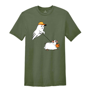 Ghost With Puppy Halloween Shirt, Ghost Halloween Shirt, Puppy Halloween Shirt, Halloween Shirt, Dog Shirt, Ghost Shirt, Funny Halloween Tee