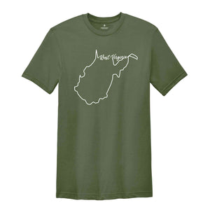 West Virginia State Shirt, The USA State Shirt, West Virginia USA Shirt, West Virginia Map Outline Shirt, US Outline Shirt, United States