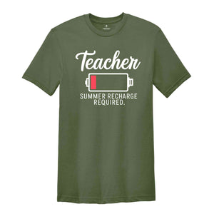 Teacher Summer Recharge Required Shirt, Teacher Vacation Shirt. Teacher Gifts, Gift For Teacher, Teacher Shirt, Vacation Shirt