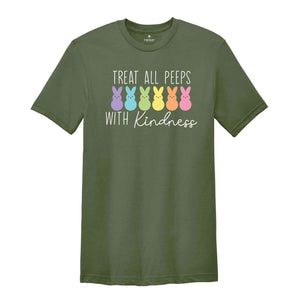 Treat All Peeps With Kindness Shirt, Teachers Easter Shirt, Easter Gift For Teacher, Teachers Easter Day Gift, Teacher Bunny Shirt