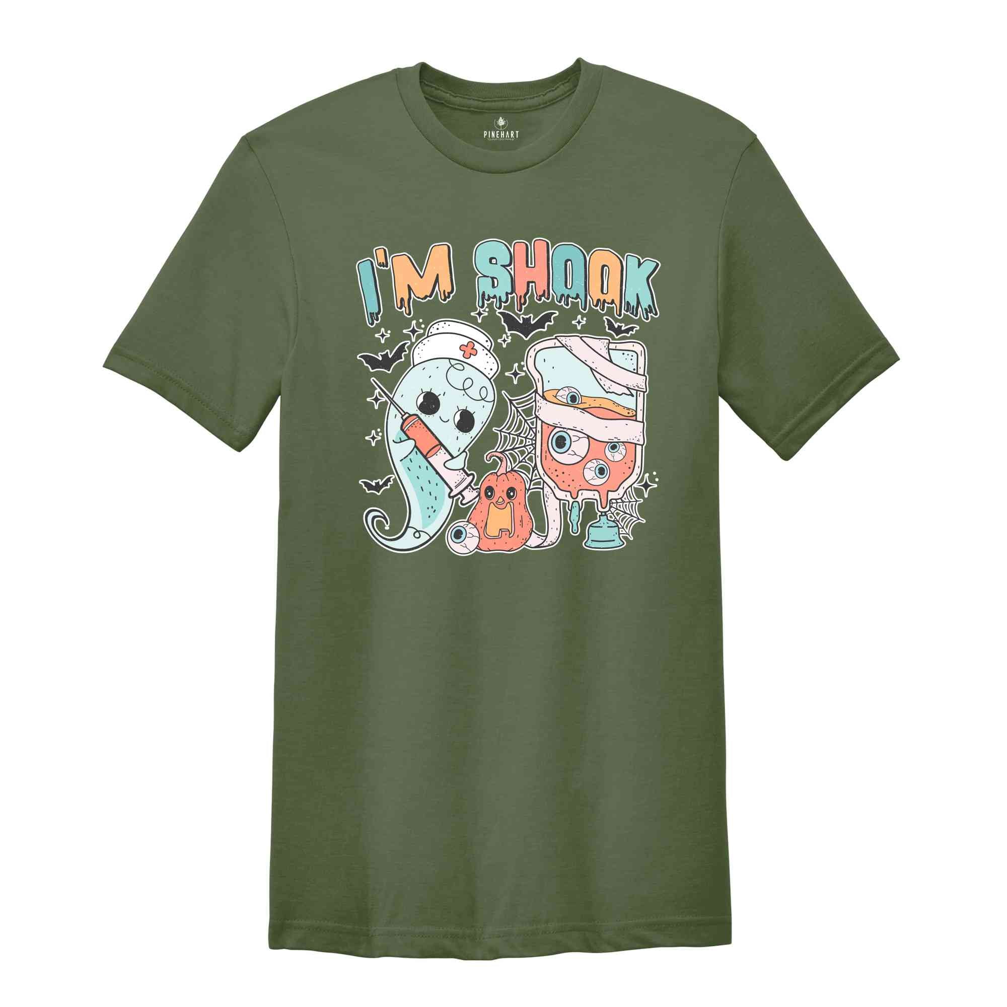 I'm Shook Shirt, Halloween Shirt, Spooky Pumpkin Shirt, Halloween Party Shirt, Retro Halloween Shirt