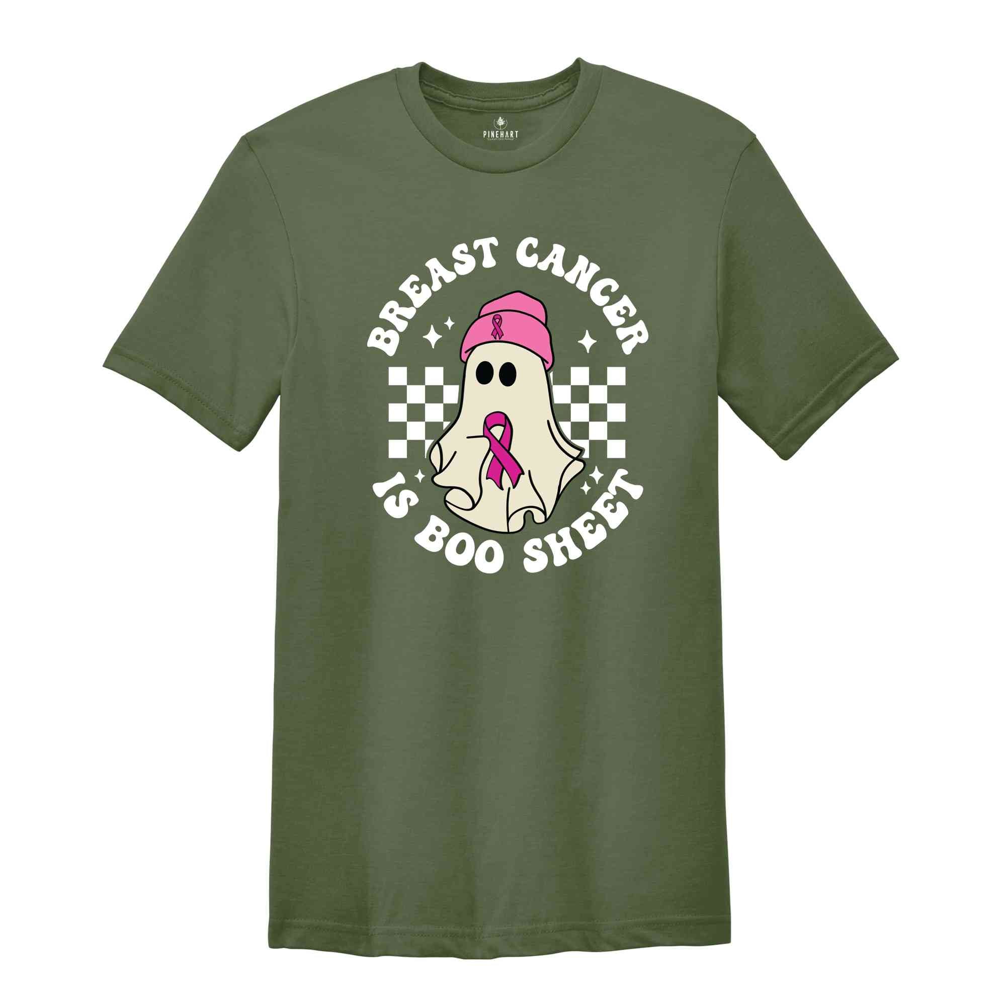 Breast Cancer Is Boo Sheet Shirt, Retro Breast Cancer Shirt, Breast Cancer Awareness Shirt, Halloween Pink Ghost Shirt, Halloween Shirt