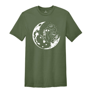 Mushroom Shirt, Witchy Mushroom Shirt, Mystical Mushroom T-shirt, Moon Phase Shirt, Moon with Magic Mushroom Shirt, Mushroom Tee Gift