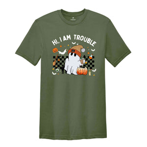 Wherever I Go Trouble Follows T-Shirt, Matching Halloween Shirts, Spooky Season Tee, Retro Funny Couple Halloween Gifts