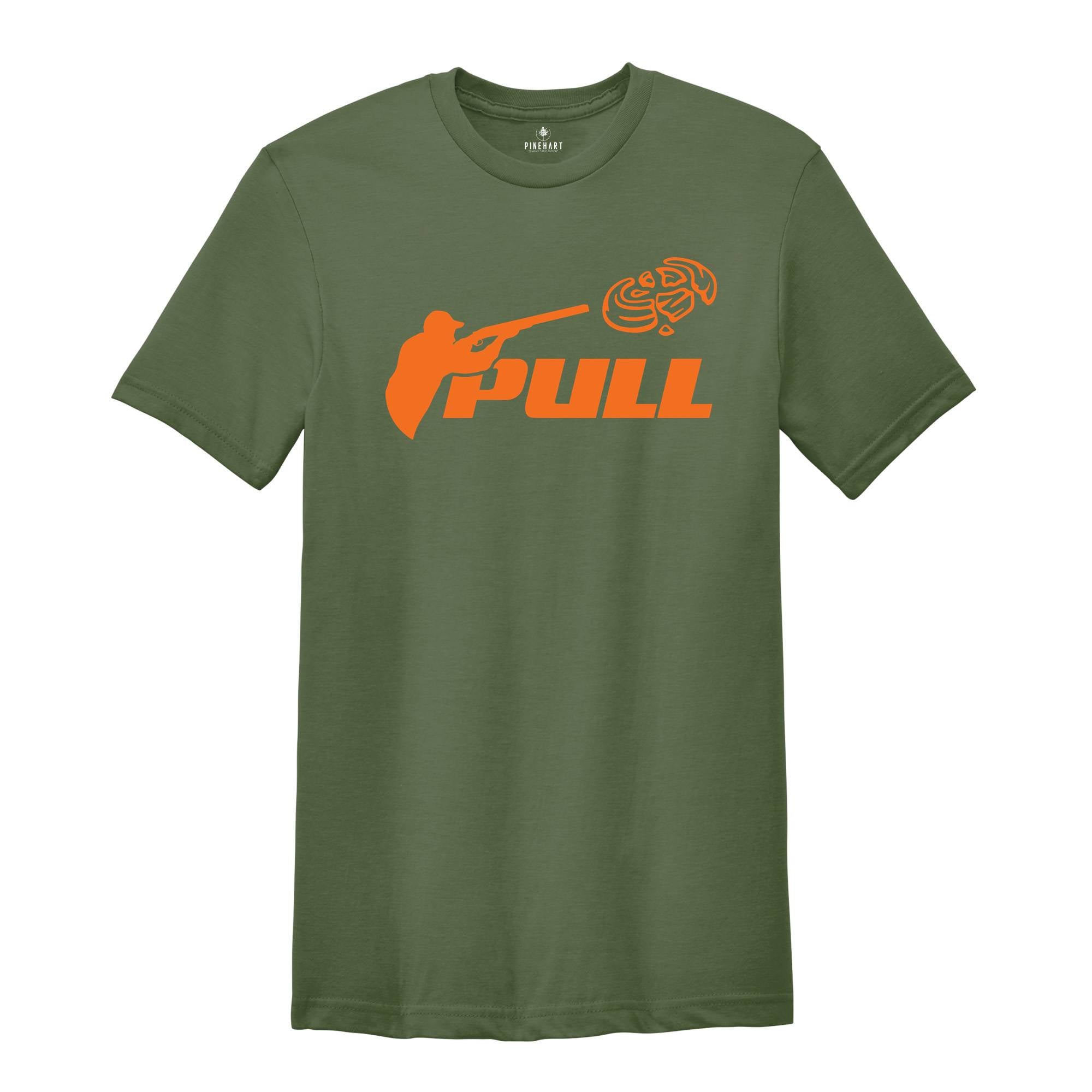 Pull Shirt, Sporting Clay Pigeon Shirt, Trapshooting Shirt, Skeet Shooting Shirt, Shotgun Shirt, Gun Club Shirt, Hunter Shirt, Hunting Shirt