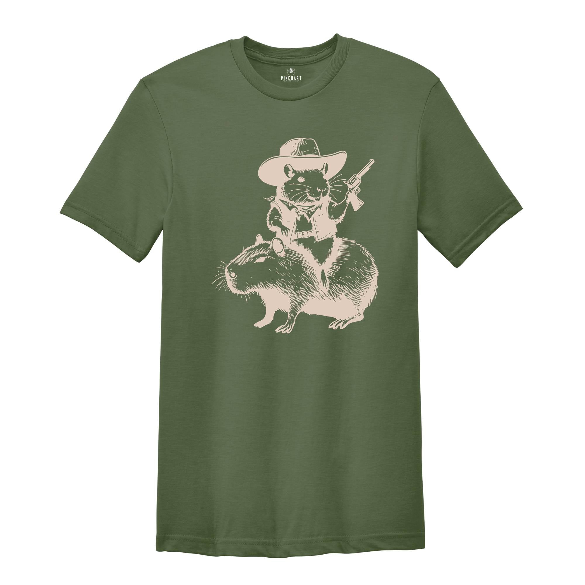 Capybara Shirt, Rodent Shirt, Rat Shirt, Cowboy Shirt, Animal Shirt, Cute Mouse Shirt, Western Shirt, Rat Shirt, Vintage Mouse Shirt