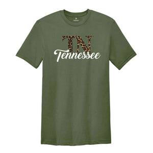 Tennessee Shirt, Leopard Print TN Shirt, Tennessee Football Shirt, Game Day Shirt, Go Tennessee Shirt, Sport Mom Tee