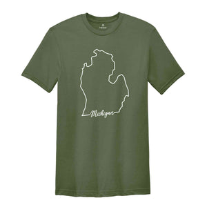 Michigan State Shirt, The USA State Shirt, Michigan USA Shirt, Michigan Map Outline Shirt, US Outline Shirt, United States Shirt