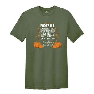 Cozy Blankets Crunchy Leaves Crackling Fires Football Shirt, Fall List Shirt, Womens Halloween Shirt, Thanksgiving Gifts, Autumn Shirt