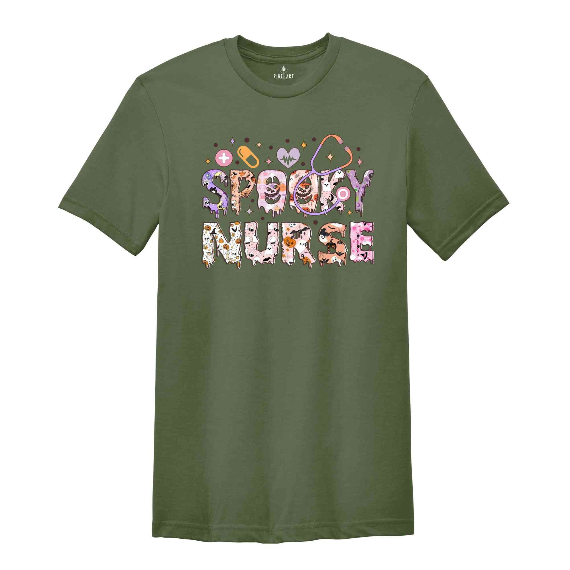 Spooky Nurse Shirt, Nurse Halloween Shirt, Halloween Hospital Party Tee, Fall Nurse T-Shirt, Halloween Nurse Gift