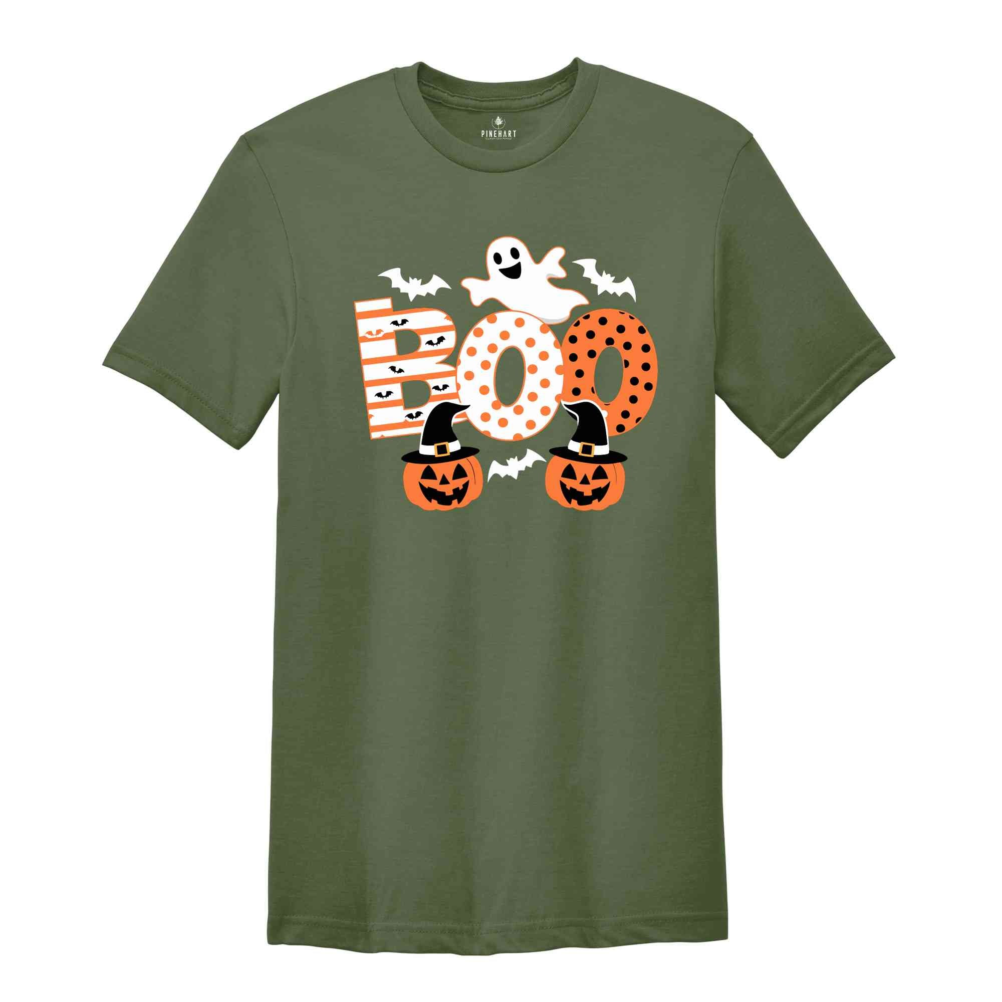 Boo Halloween Shirt, Ghost Halloween Shirt, Halloween Shirt, Trick Or Treat Shirt, Spooky Vibes Shirt, Pumpkin Shirt