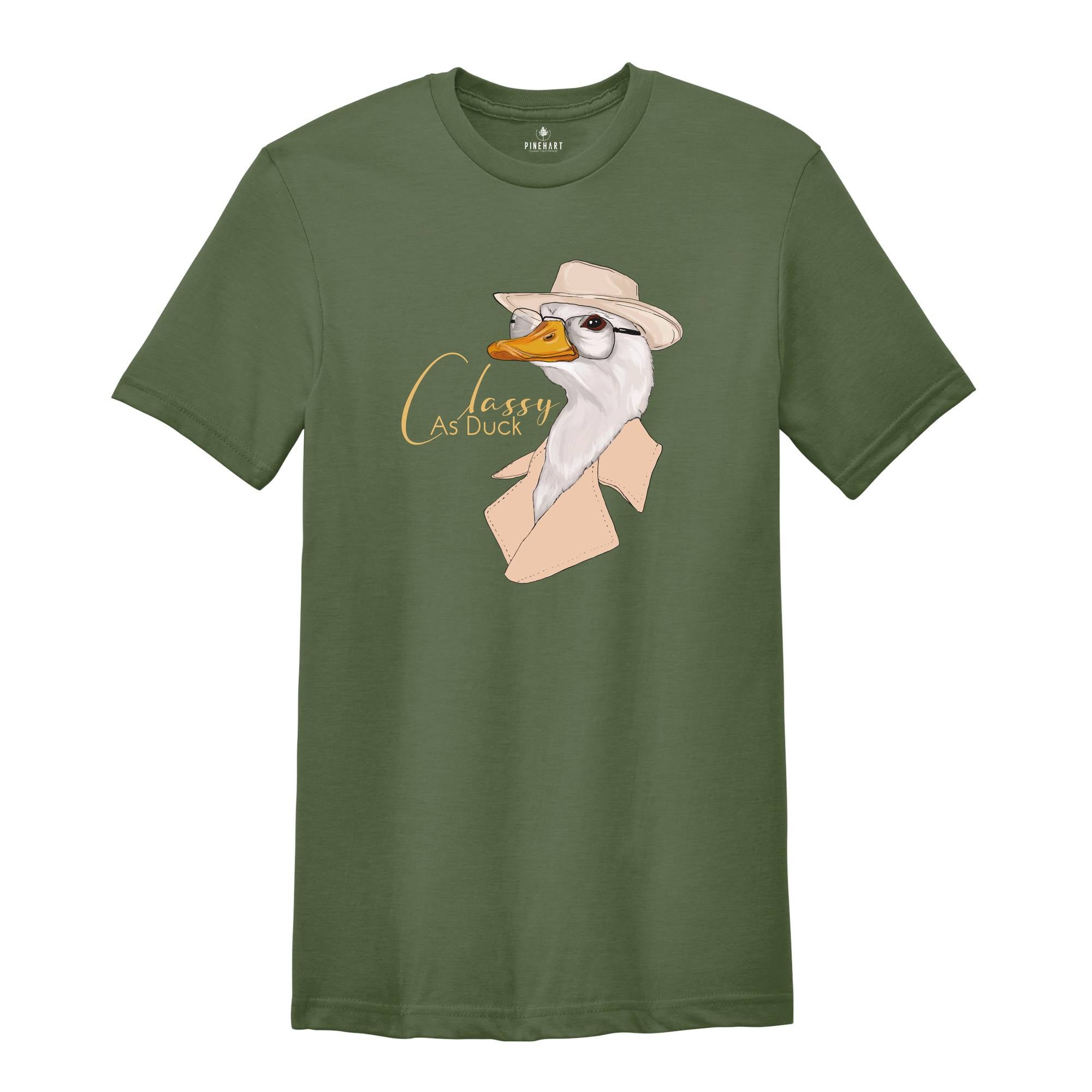 Classy As Duck T-Shirt, Duck Sweatshirt, Classy Duck Shirt, Unisex Duck Sweatshirt, Funny Animal Christmas Sweatshirt.