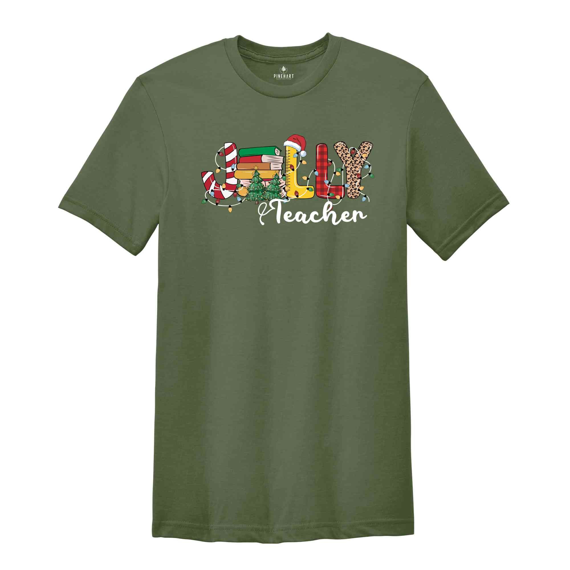 Jolly Teacher Shirt, Teacher Christmas Gift, Teacher Shirt, Teacher Appreciation, Cute Christmas Shirt, Christmas Party Shirt, Holiday Shirt