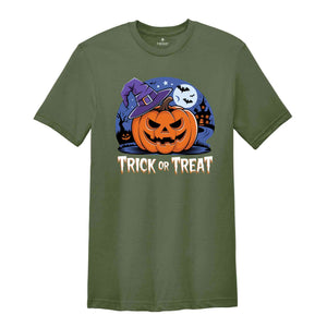 Trick or Treat Shirt Shirt, Halloween Town Shirt Gift, Funny Halloween Shirt, Pumpkin and Bats Shirt, Halloween Party Gift, Halloween Shirt