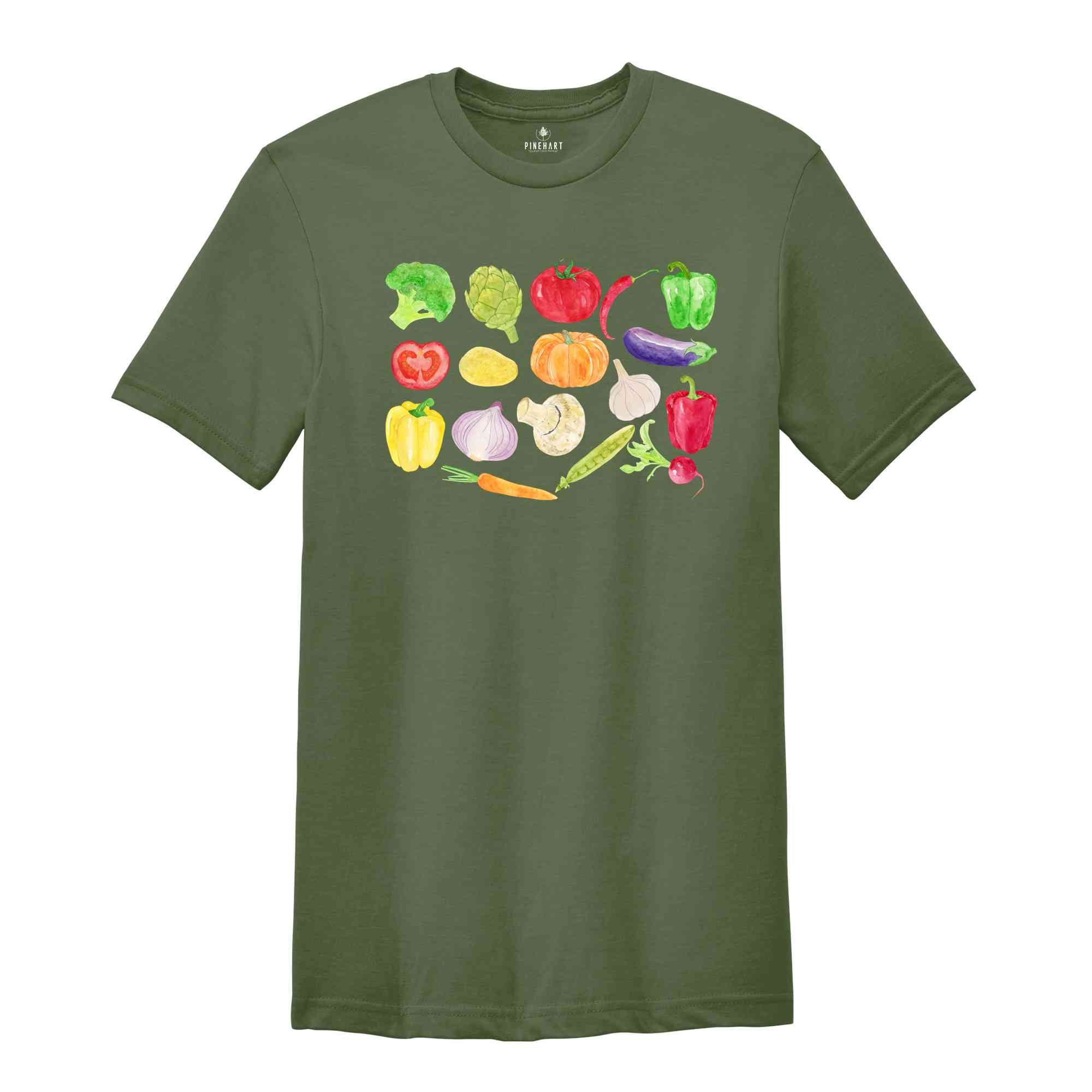 Garden Vegetables Shirt, Gift For Gardener, Garden Lover Shirt, Farm Life Shirt, Vegan Gifts, Foodie Shirt