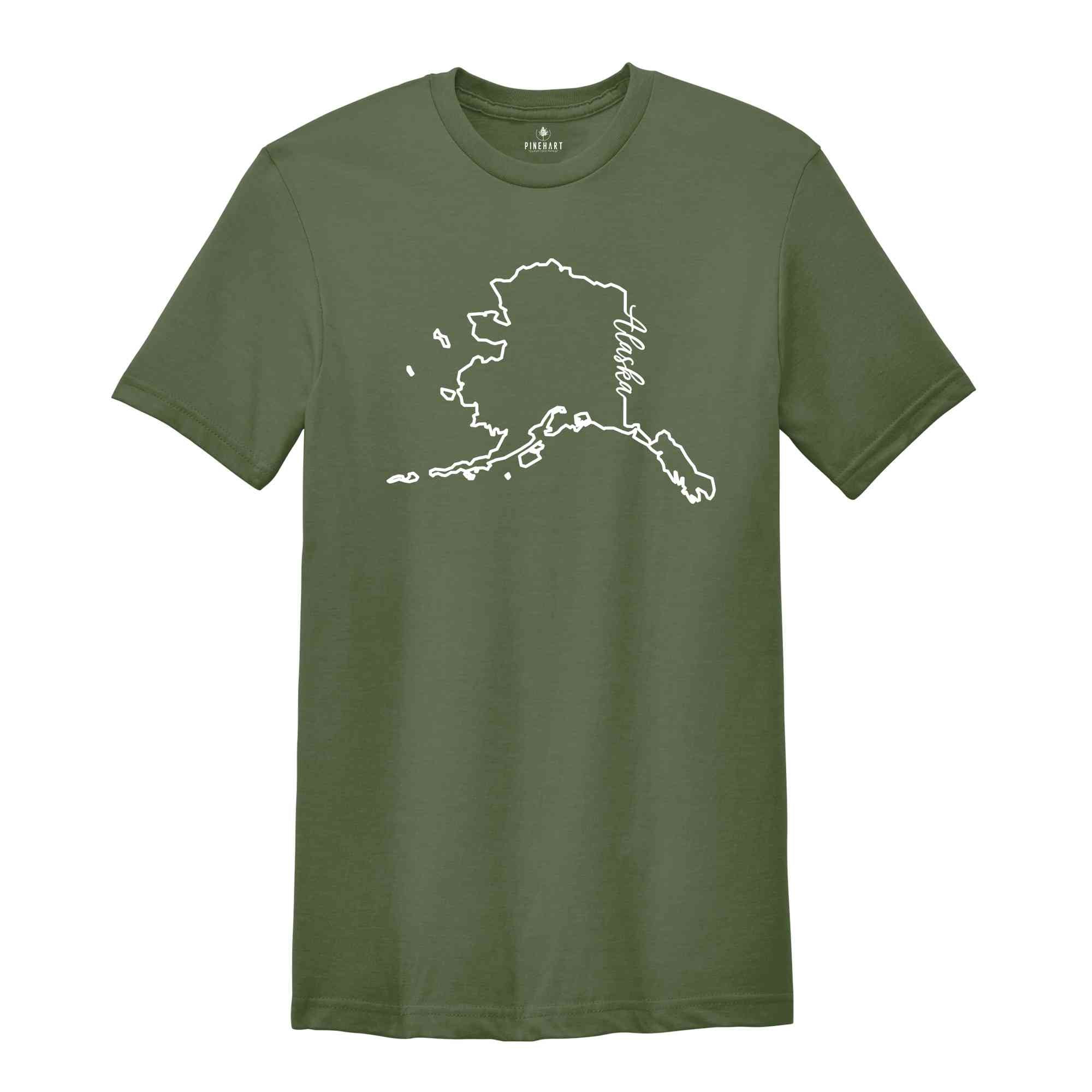 Alaska State Shirt, The USA State Shirt, Alaska USA Shirt, Alaska Map Outline Shirt, US Outline Shirt, United States Shirt