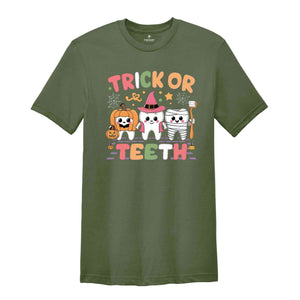 Trick Or Teeth Shirt, Halloween Dentist Tee, Retro Halloween Shirt, Spooky Dental Tee, Dental Hygienist Shirt