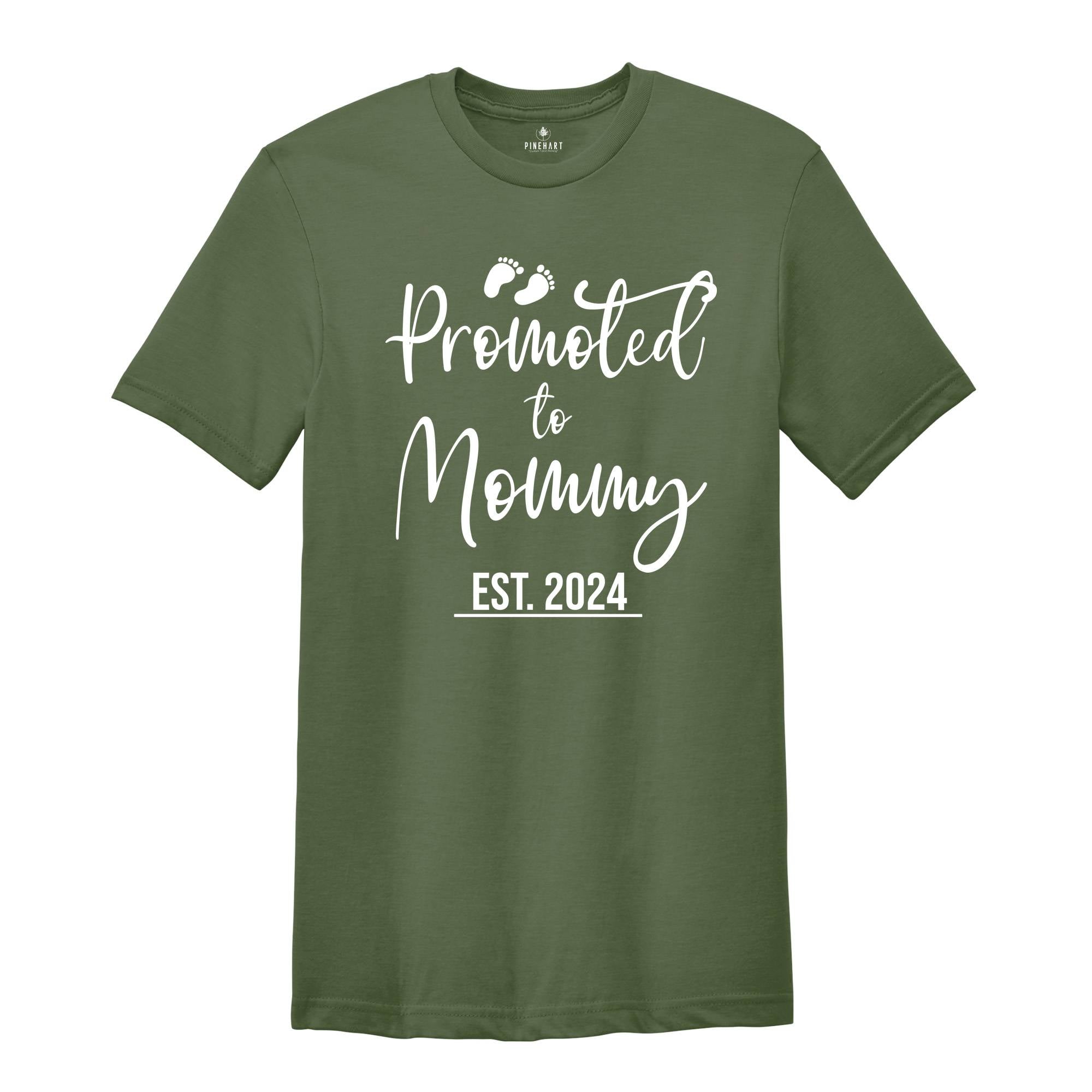 Promoted to mommy Est 2024 Matching Shirts, New mommy Shirt, New mother Shirt, New Parents Shirt, Funny Gender Reveal Shirt